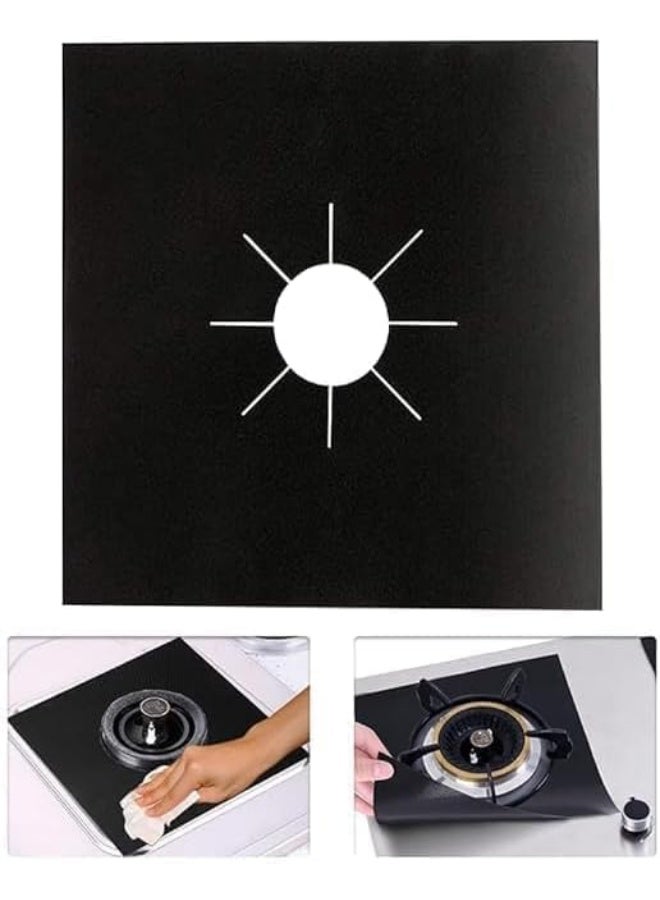 اغطية موقد متينة قابلة لاعادة الاستخدام، واقيات نطاق الغاز، غير لاصقة ومقاومة للحرارة، سطح قابل للتخصيص، قابلة للغسل اليدوي، اسود، ملحقات مطبخ - Image 4